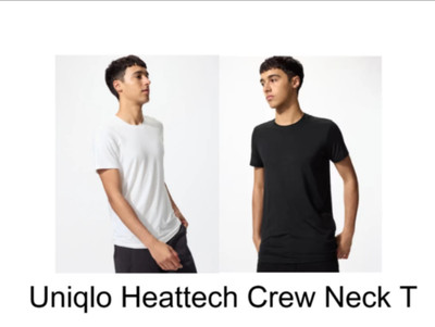 UNIQLO Heattech Kurzarm Rundhals T-Shirt Dünn Leicht Warm Herren