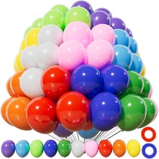 200Pcs Balloons 5 Inch Assorted Colors, Small Mini Rainbow Latex Balloons for Pa