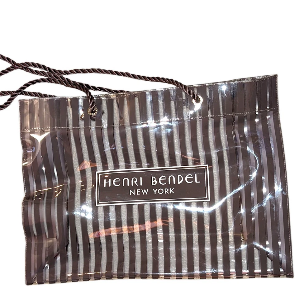 Raro Bolso de Mano Henri Bendel Nueva York Icónico Coleccionista PVC Rayas EXCELENTE Foto 2 de 4