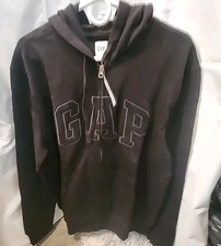 Gap Relaxed Men Black Pocket Hoodie/jacket Zippered Large New