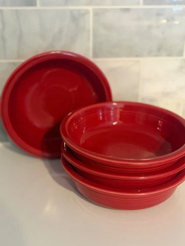 Set of 4 Homer Laughlin HLC Fiesta Red Soup/Cereal Bowl 7"