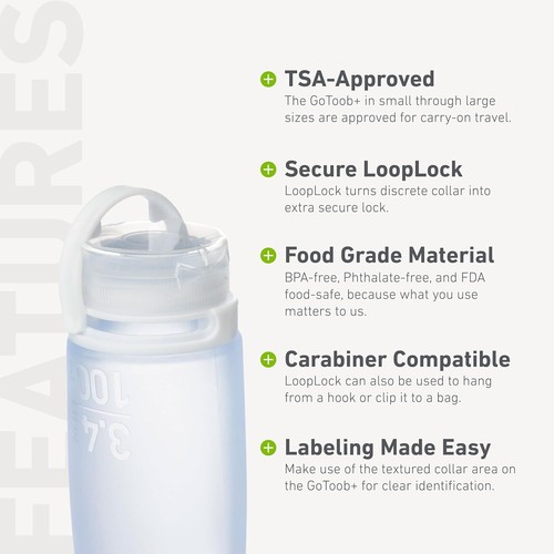Reusable Silicone Travel Bottle Trio - 3.4oz Locking Lids, BPA-free Design - Picture 6 of 8
