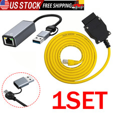 1set Enet Cable Usb-c Usb A Adapter Obd2 For Bmw F G I Series Coding Usa