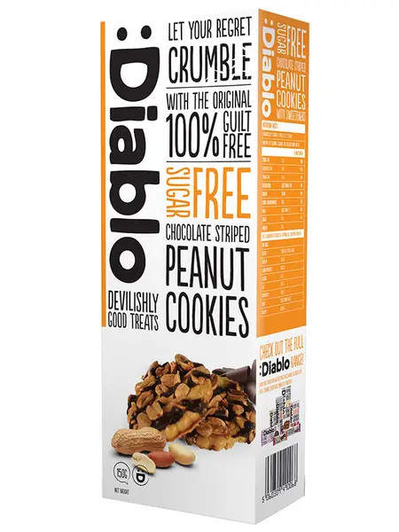 Diablo Chocolate Striped Peanut Cookies 150G (Diablo) - Image 2