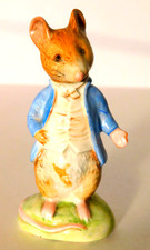 Vtg. Beswick Beatrix Potter Johnny Town-Mouse Figurine Gold Mark 3 1/2" Scarce