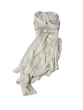 Alice + Olivia Long Dress Satin Size 4 Cream Button Missing H85