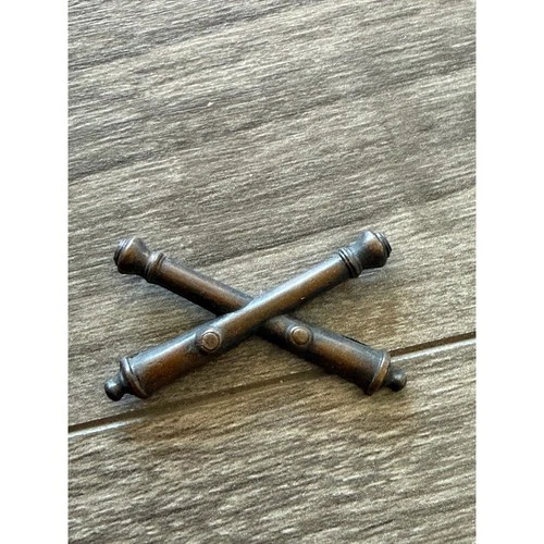 Vintage Crossed Cannons Artillery Brooch Military Style Pin Patriotic Jewelry