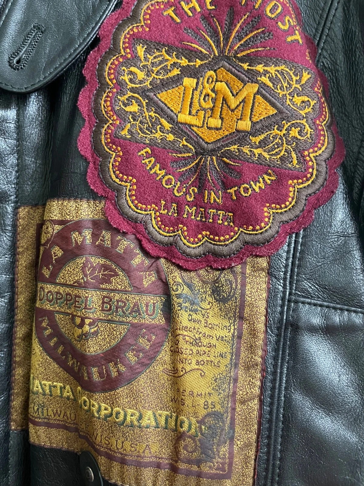 VINTAGE LA MATTA MENS ITALIAN LEATHER JACKET~US L ~ITALY SZ 50~EXCELLENT SHAPE image 20