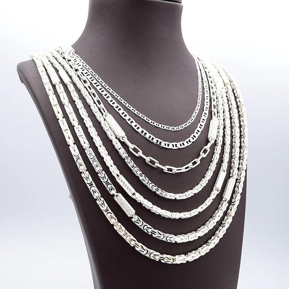 Königskette 925 Silber Zirkonia Strass rhodiniert Hochglanz - Bild 2 von 3