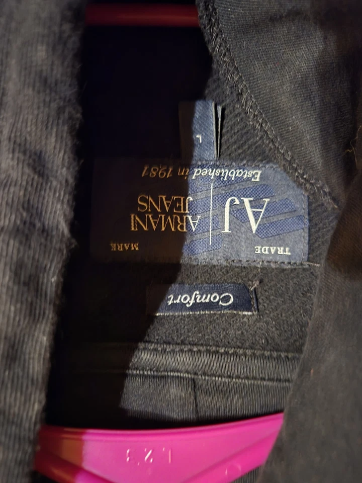  男式 AJ Armani 牛仔裤 1981 连帽运动衫尺寸 L — 第 3/3 张图片