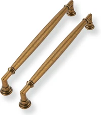 2 Pack 8Inch Hole Center Antique Brass Cabinet Pulls Solid Cabinet Handles Solid