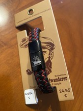 Nebelwanderer Armband aus Leder geflochten in Rot/Schwarz
