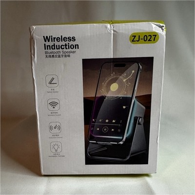 Wireless Induction Bluetooth Speaker Stand - Black.                 