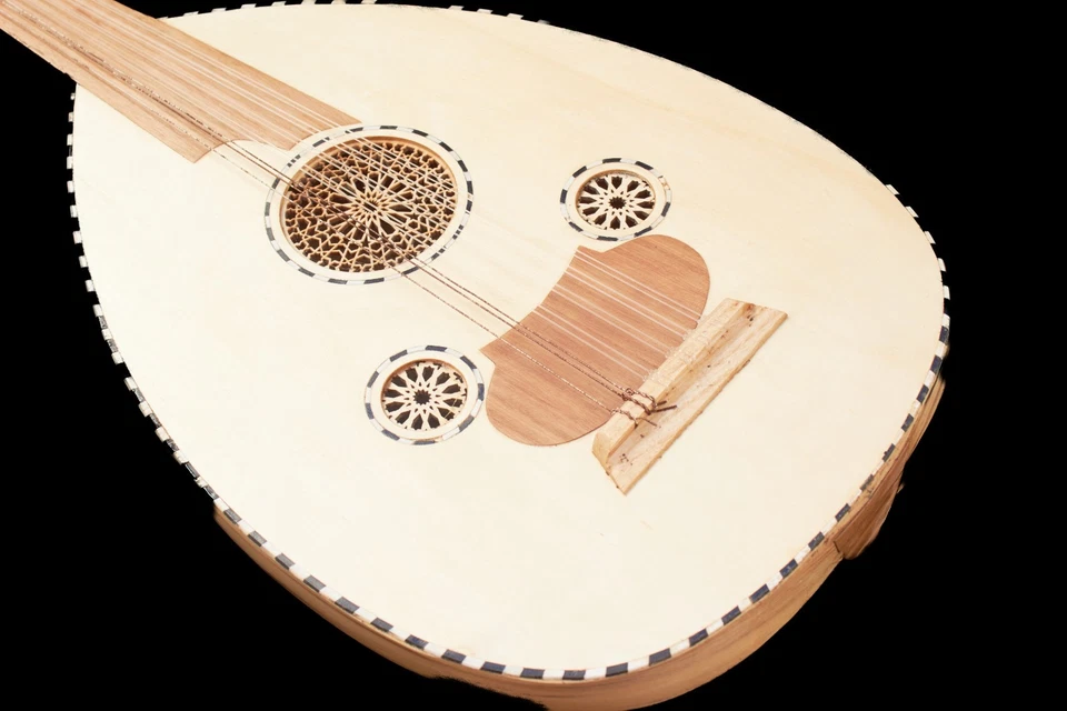 Instrumento musical de madera grande árabe vintage Al Oud islámico hecho a mano Foto 4 de 4