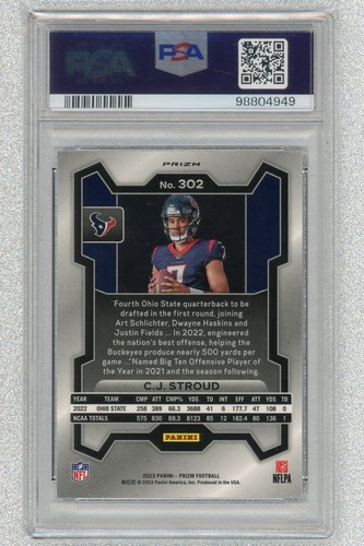🔥2023 Prizm Silver CJ Stroud #302 Variation PSA 9 RC Rookie MINT Texans ROY🔥 - Picture 2 of 3