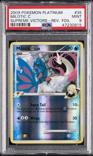 2009 POKEMON PLATINUM SUPREME VICTORS #35 MILOTIC C-REVERSE FOIL PSA 9
