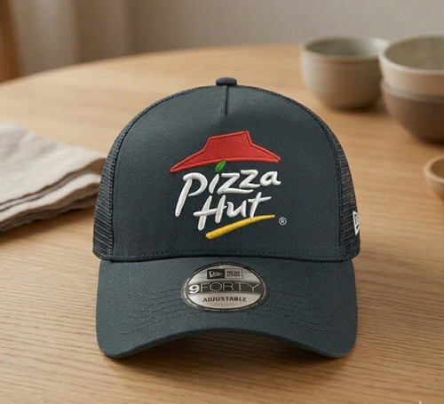 Pizza Hut Logo Black Trucker Hat Adjustable Mesh Back Cap Men's