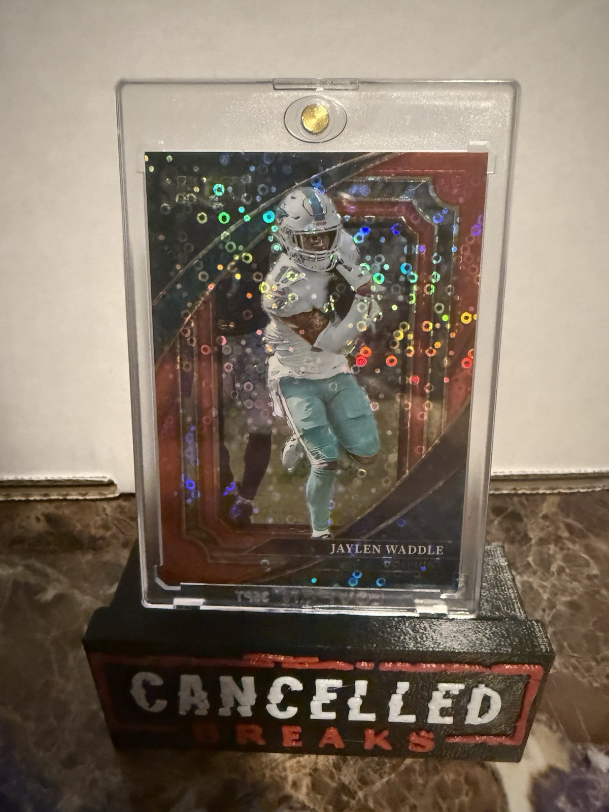 2021 Panini Select #48 Jaylen Waddle Red Disco 18/49 Miami Dolphins