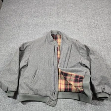 Vintage Sears Roebuck Jacket Mens XL Gray Wool Blend Bomber Thermolite 90s