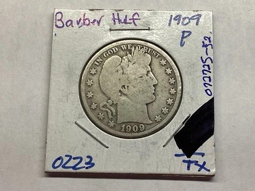 1909 Barber Silver Half-Dollar in Fine Condition 072725 52tu