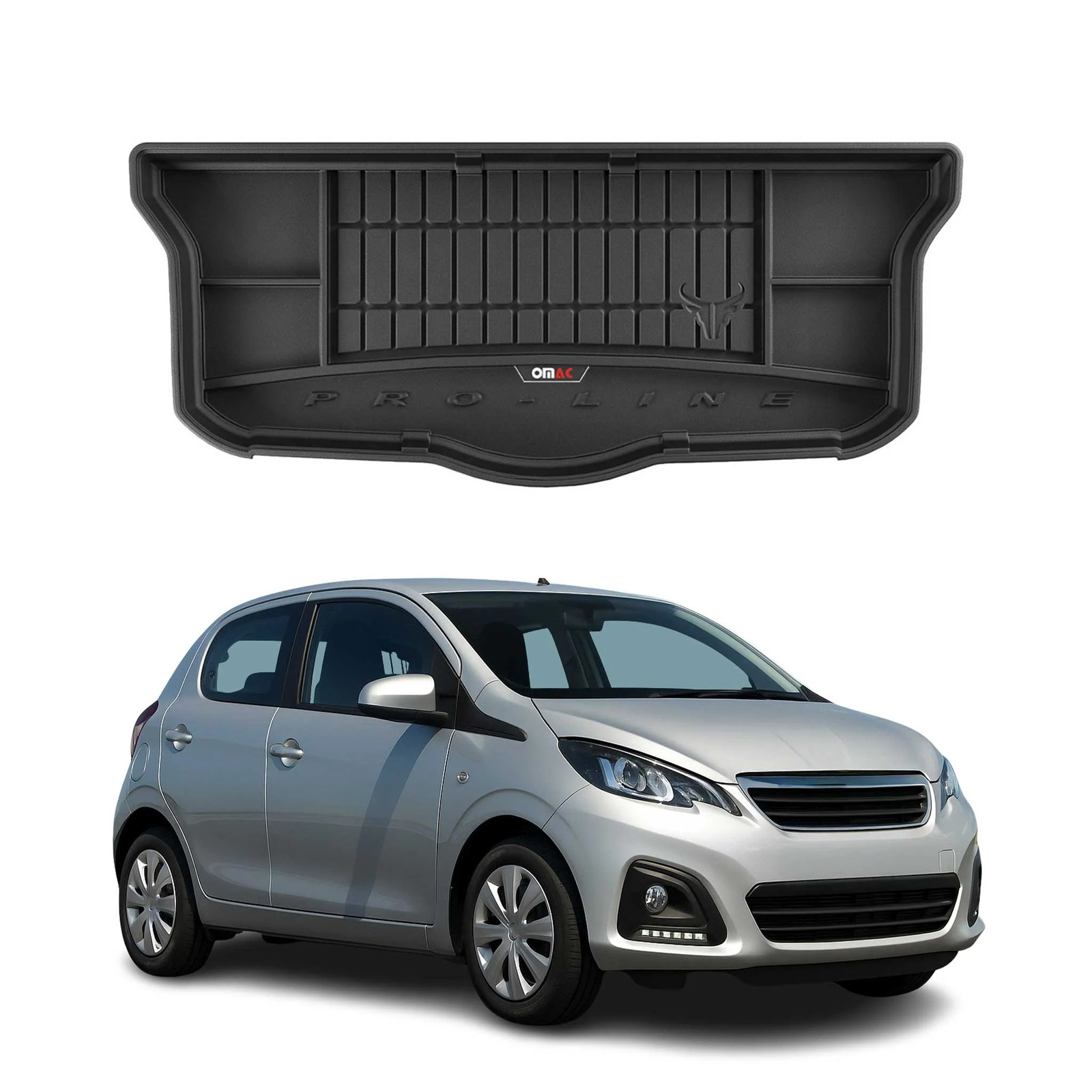 Tapis de coffre Peugeot 108 2014-2022 l'accessoire TPE noir idéal pour les courses et le sport