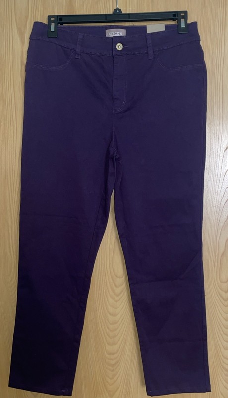 NWT Misses Purple 1.5 (10) Regular Girlfriend  Chico’s Capri Cropped Pants