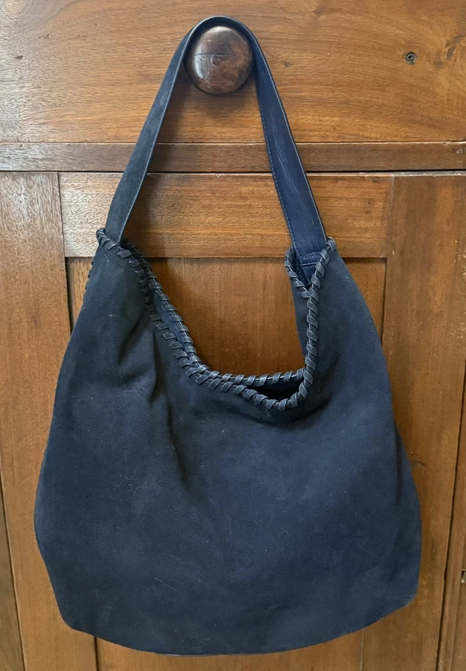 Bolso de Mano Tory Burch Azul Marino Gamuza Marion Hobo Foto 2 de 4