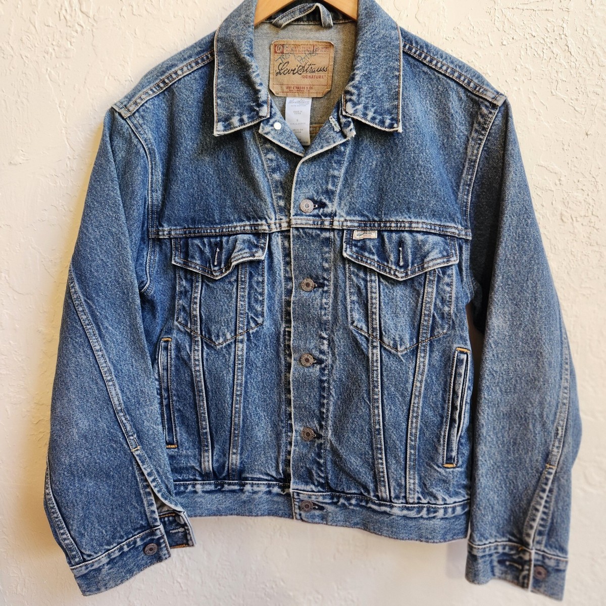Levi Strauss Signature Jean Jacket Men Small Medium Denim Trucker