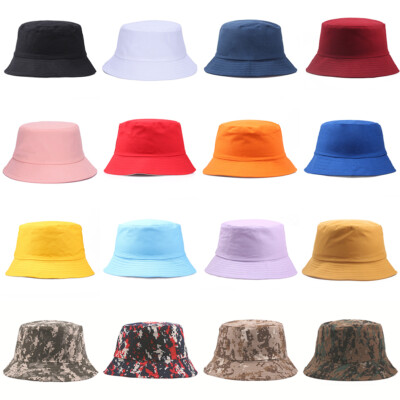 Men Women Fisherman Bucket Hat Cotton Cap Camping Wide Brim Visor Sun Summer