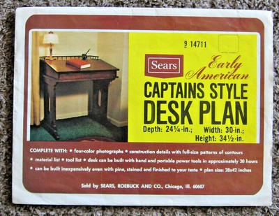 Sears Early American Captain S Style Desk Plans Templates And