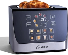 Inspirex Touch Screen Display Smart Toaster, 2 Slice with 8 Bread Type and 7 Bro