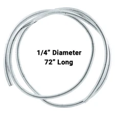 United Pacific 34800 72-inch Chrome Wire Loom - 1/4-inch Diameter - 1 Unit