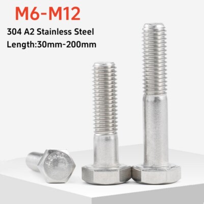M6-M12 Hexagon Head Setscrews Bolt A2 Stainless Steel Partly Threaded Hex Metric