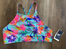 LANDS' END NEW Swimwear Bikini Top Girl's Size 14 Bright Tropical Design NWT