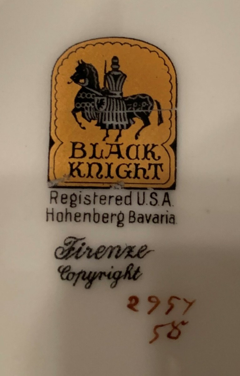 Black Knight Registered USA - (4) Porcelain Plates Hohenberg