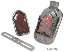 FL Rear LED Chrome Tombstone Taillight For Harley Chopper Bobber Custom 11226