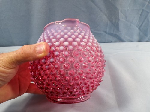 Fenton Cranberry Opalescent Hobnail Glass 32 Oz Squat Jug or Pitcher INV4 - Picture 6 of 10