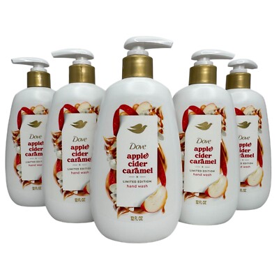 (5) Dove Apple Cider Caramel Limited Edition Hand Wash 12oz Holiday Treat