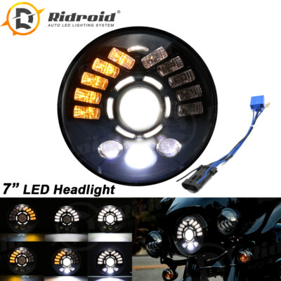 7inch LED Headlight /w DRL Turn Signal For Honda Shadow VXL Sabre 110 RVF750R