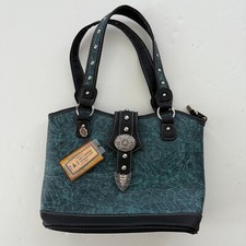 P  G Western Country Tooled Purse Bag Rhinestones Bling Concealed Carry Pocket