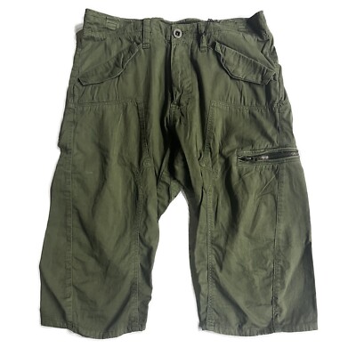 G-STAR Men's Sage Green Powel 3D 1/2 Short Cargo RRP £50