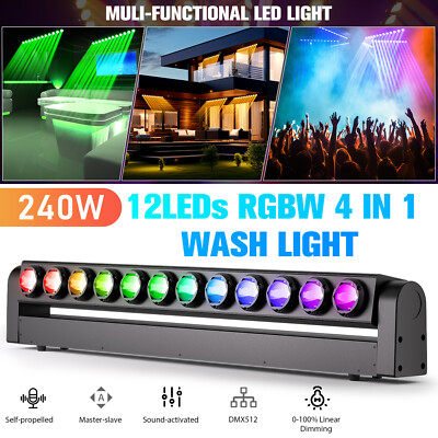 4 Stück 240W LEDs Beam Moving Head Wallwasher DMX RGBW Bühnenlicht 180° Theater