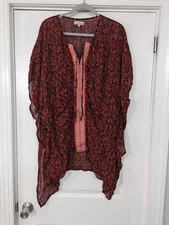 WORLD MARKET Rayon Lightweight Embroidered Cover Up Kimono Poncho women's L/XL