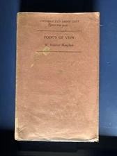 Points Of View - W. Somerset Maugham Uncorrected Proof Copy Rare 1958