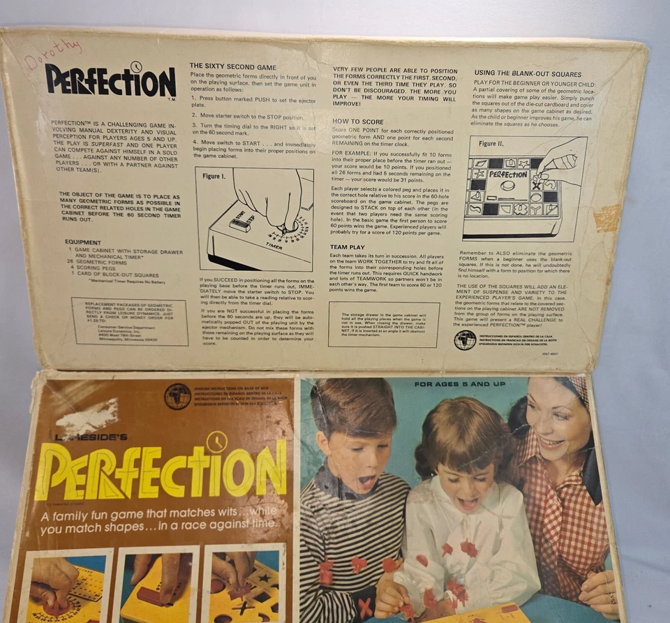 Juego de mesa Perfection Vintage 1973 Lakeside eléctrico falta 1 pieza funciona Foto 2 de 4