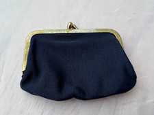 Vintage 50s-60s Blue Kisslock Coin Purse RARE  3.5" x 2.5"