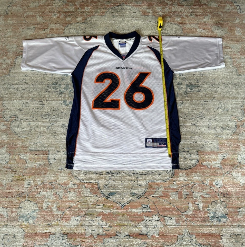 Camiseta de futebol americano Reebok Clinton Portis #26 Denver Broncos NFL tamanho médio - Imagem 3 de 4