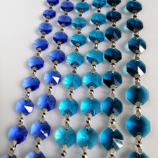 22Yard 14mm Crystal Octagon Bead 3Color Sliver Bowtie Chain Chandelier Party DIY