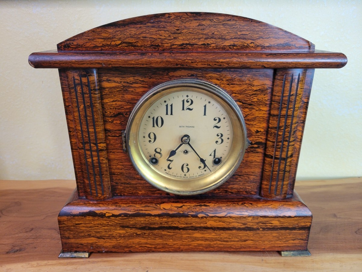ANTIQUE ADAMANTINE SETH THOMAS 8 DAY MANTLE CLOCK Movement # 89