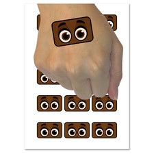 Cartoon Eyes Open Looking Forward Temporary Tattoo Water Resistant Body Art Set